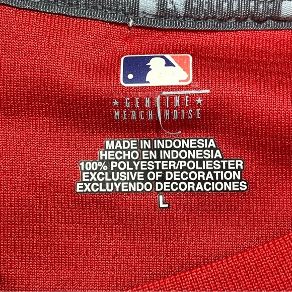 Majestic Boston Red Sox Shirt Jersey Mens Large Red Blue Embroidered MLB. - Picture 4 of 13